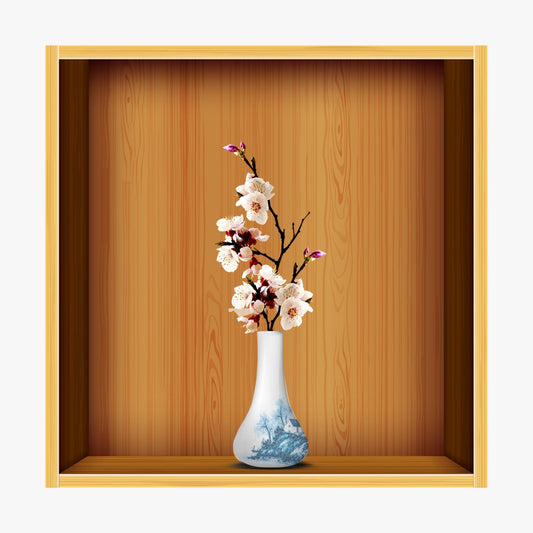 3D Wall Stickers Flower Vase (Pack Of 4)
