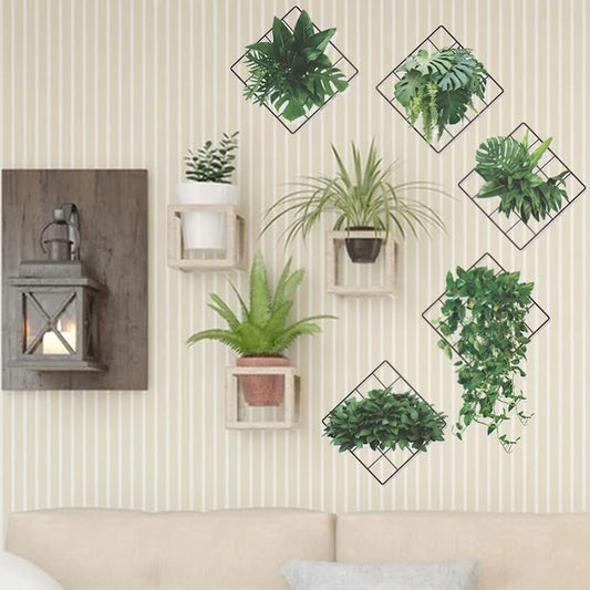 3D Wall Stickers - Plants (Pack Of 4)